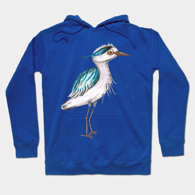 Funny blue heron Hoodie by Bwiselizzy